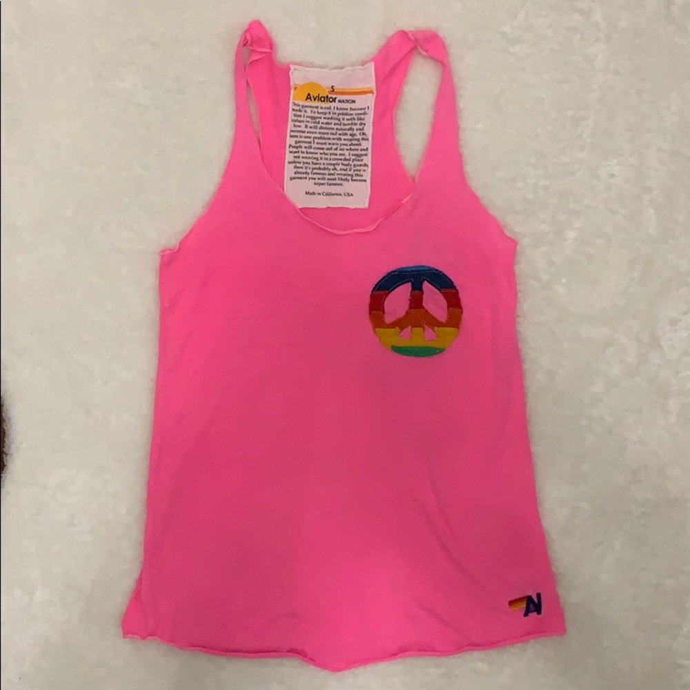 Aviator Nation Pink Tank Top